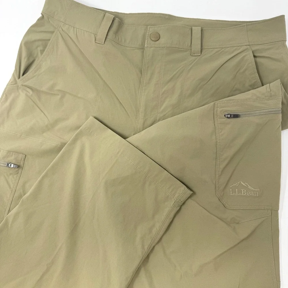 LL Bean Cresta Hiking Pants Mens 36x29 Khaki Tan Nylon Stretch Cargo